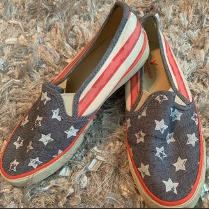 American Eagle Flag slip ons EUC Size 7